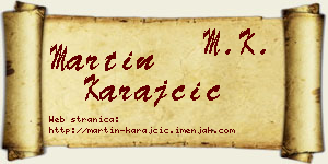 Martin Karajčić vizit kartica